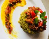 A picture of step 3 of Spinach rice with tomato basil salsa.