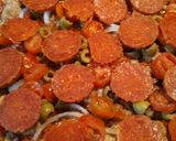 A picture of step 10 of Meatball Cornbread Baked Casserole/ Cornbread Pizza.