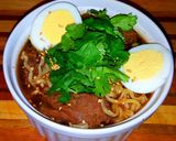 A picture of step 4 of Mike's 3 Minute Dashi Beef Ramen Noodle Soup.