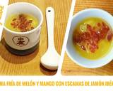 Foto del paso 6 de la receta Crema fría de Melón y Mango con escamas de Jamón Ibérico