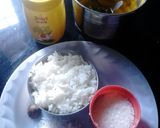 A picture of step 1 of Mango Coconut Rice.