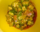 A picture of step 2 of Okra and egusi soup.