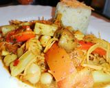 Csicseriborsó ragu gombával-édesköménnyel recept fázis 3 fotója