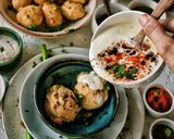 A picture of step 8 of Dahi Bhalle.