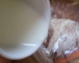 A picture of step 5 of Cookpad special saucy dark chocolate cake.