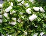 A picture of step 1 of Couscous with Turnip Greens (Ousay).