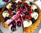 Une image de l'étape 11 de Tarte matcha aux cerises et mûres.