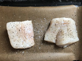 Cod with mushroom and red pepper