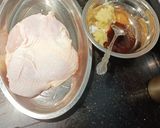A picture of step 1 of Boneless chicken Thighs in charsiu sause.