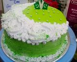 A picture of step 5 of Pakistan theme cake 🎂🎂.