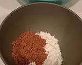 A picture of step 1 of Strawberry Walnut Yin &Yang Pancakes for Christmas.