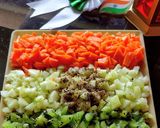 A picture of step 3 of Tri colour kosambari.