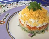 A picture of step 12 of Potato Salad Cake.