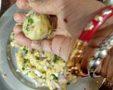 A picture of step 4 of Aloo pitika.