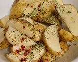 A picture of step 1 of Potato Wedges (Thick-Cut French Fries) with Onion Sour Cream Dip.