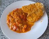 Foto del paso 7 de la receta: Falso pescado frito de berenjena acompañado con pisto