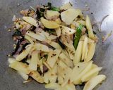 A picture of step 3 of Onion Stalks Potatoes Dry Curry.