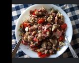 Une image de l'étape 3 de Salade de chou fleur au jambon poivrons tomates et olives.