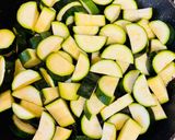 A picture of step 1 of Zucchini with garlic and dill as a side dish.