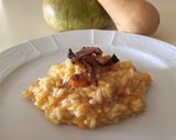 A picture of step 9 of Pumpkin Risotto with Crispy Bacon.