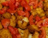 A picture of step 5 of Aloo Gobi Matar (Potato, Cauliflower, and Pea Curry).