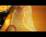 A picture of step 4 of Lebanese meat pastry /pie _meat in dough_.