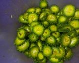 A picture of step 3 of Kakarakaya Karam (Spicy bitter gourd).