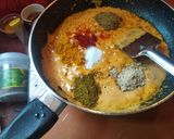 A picture of step 3 of Chat pata panner butter masala.