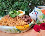 Hình bước làm 3 của món Mì trộn bò xào
