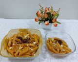 A picture of step 4 of Pink creamy pasta.