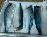 A picture of step 2 of Salt-Grilled Saba with frying pan.