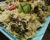 A picture of step 7 of Hara masala zafrani biryani #cookpadapp #kobabandcookpad.
