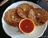A picture of step 3 of Healthy tasty unique jowar flour and Sattu flour vegetable paratha.