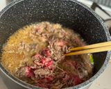 A picture of step 2 of Japanese Sukiyaki (Yamagata style).