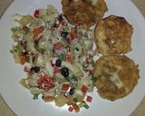 Foto del paso 11 de la receta: Ensalada de yuca con pechuga desmeuzada y torrejas de berenjenas