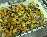 A picture of step 5 of Crispy Gnocchi with Mushrooms, Squash & Sage (vegan).