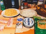 Pasta a la carbonara con maíz y tocineta 🤤