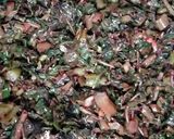 A picture of step 3 of Thandu Keerai Poriyal or Red Amaranth (Stir Fry).
