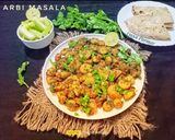 A picture of step 5 of Dry Arbi Masala.