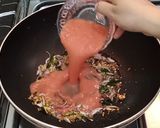 A picture of step 2 of Laal Saag (Red Spinach).