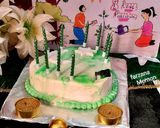 A picture of step 8 of Heart shape Marble cake Green & white.