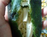 A picture of step 7 of Chiles Rellenos with Cream Sauce.