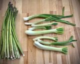 A picture of step 1 of Scrambled Wild Asparagus and Green Onions.