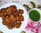 A picture of step 5 of Lauki pakore with leftover rice.