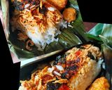 Foto langkah ke 10 dari resep Nasi bakar ayam suwir pedas.