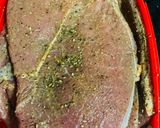 A picture of step 2 of Butter Beef Steaks serve with pepper white sauce and stir fry veggies.