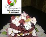 A picture of step 3 of Mini red valvet fruit cake.