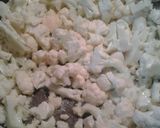 A picture of step 1 of Hotdogs, pineapple, and cauliflower.
