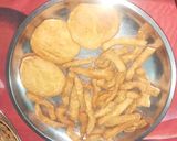 A picture of step 10 of Saanke mathri or khajuriya.