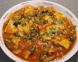 A picture of step 3 of Matter dal dhokli (left over dal).